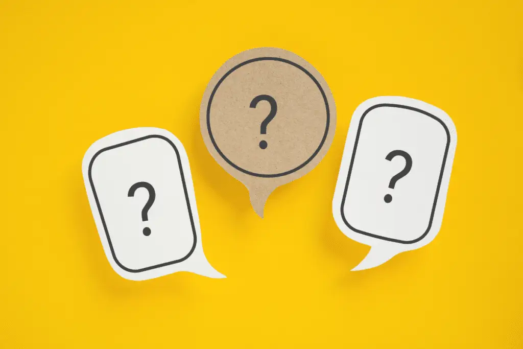 Three question marks